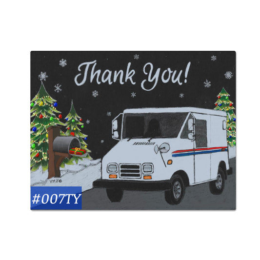 #007TY LLV Letter Carrier Thank You Post Cards, postal postcards, Mail Carrier