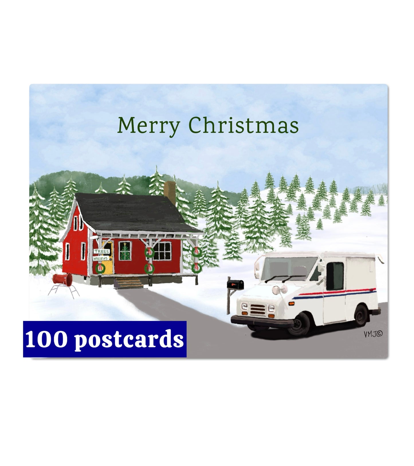 #038MC Tree Farm Merry Christmas From Your Letter Carrier, Ginger Bread House