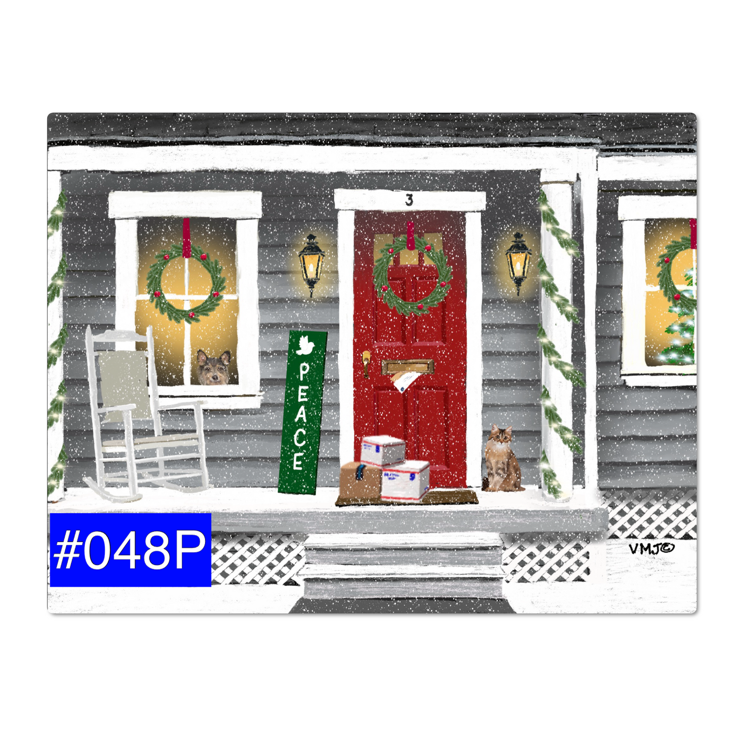 #048P Front Door, Peace Sign, letter Carrier Greeting Postcards , Peace