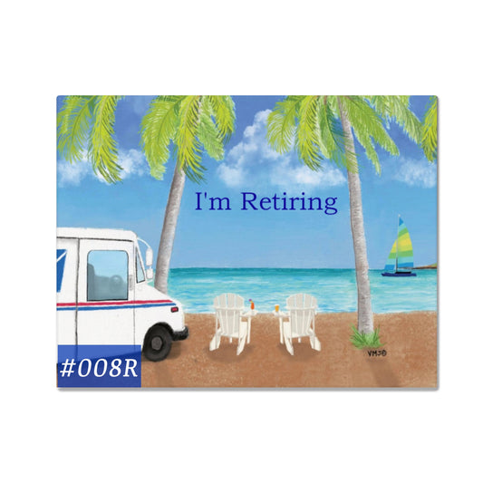 #008R New Retirement Notification Postcards for Letter Carriers, post cards with poem, Mail Carrier