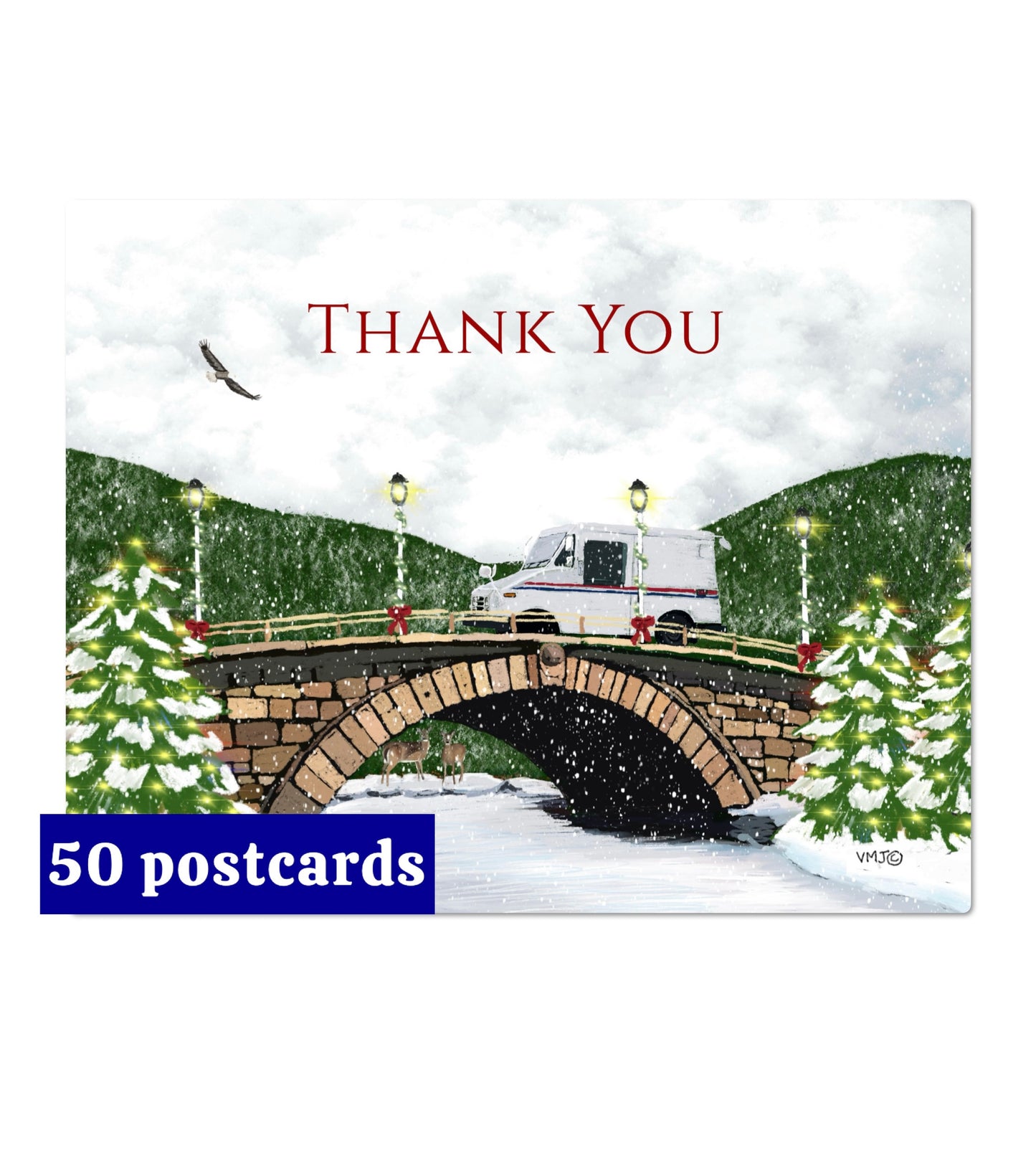 #037TY Stone Bridge, Letter Carrier Thank You Post Cards, postal postcards, Mail Carrier