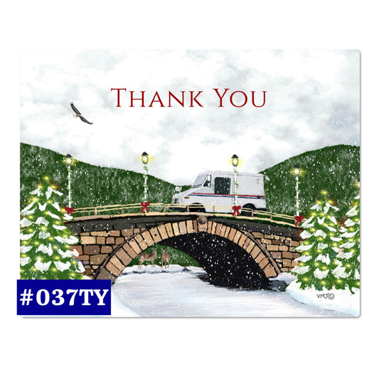 #037TY Stone Bridge, Letter Carrier Thank You Post Cards, postal postcards, Mail Carrier