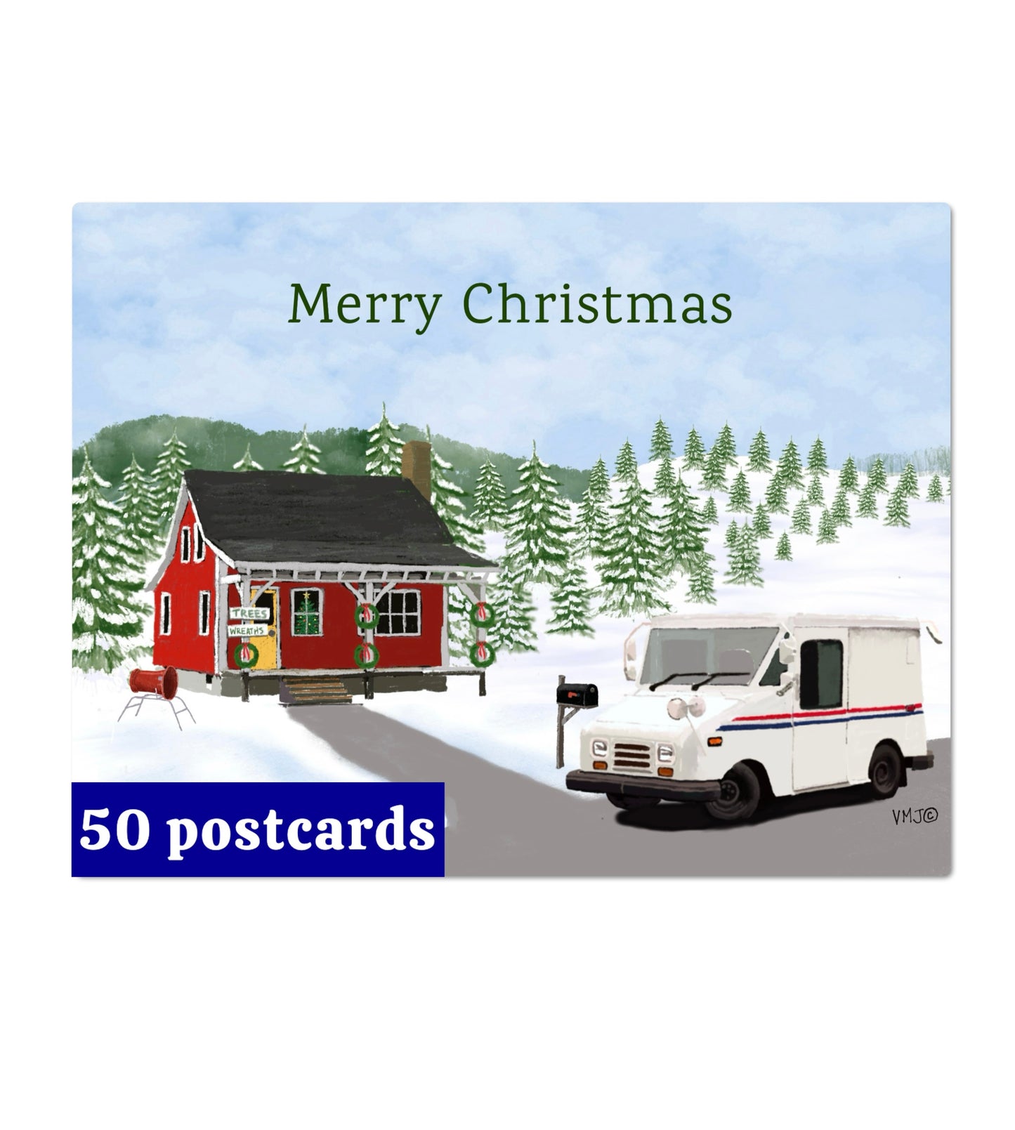 #038MC Tree Farm Merry Christmas From Your Letter Carrier, Ginger Bread House