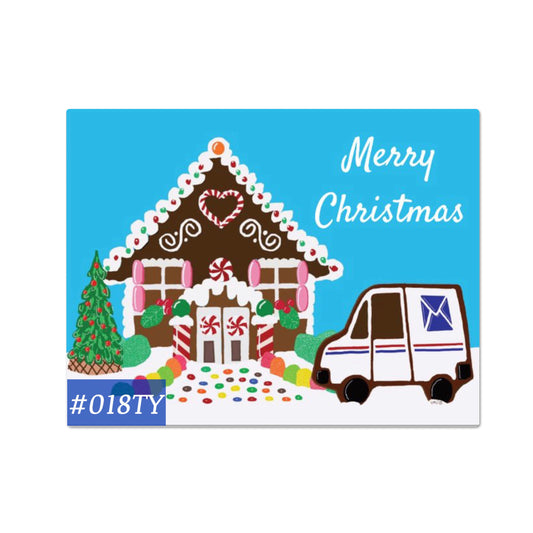 #018MC Gingerbread House Merry Christmas From Your Letter Carrier, Ginger Bread House