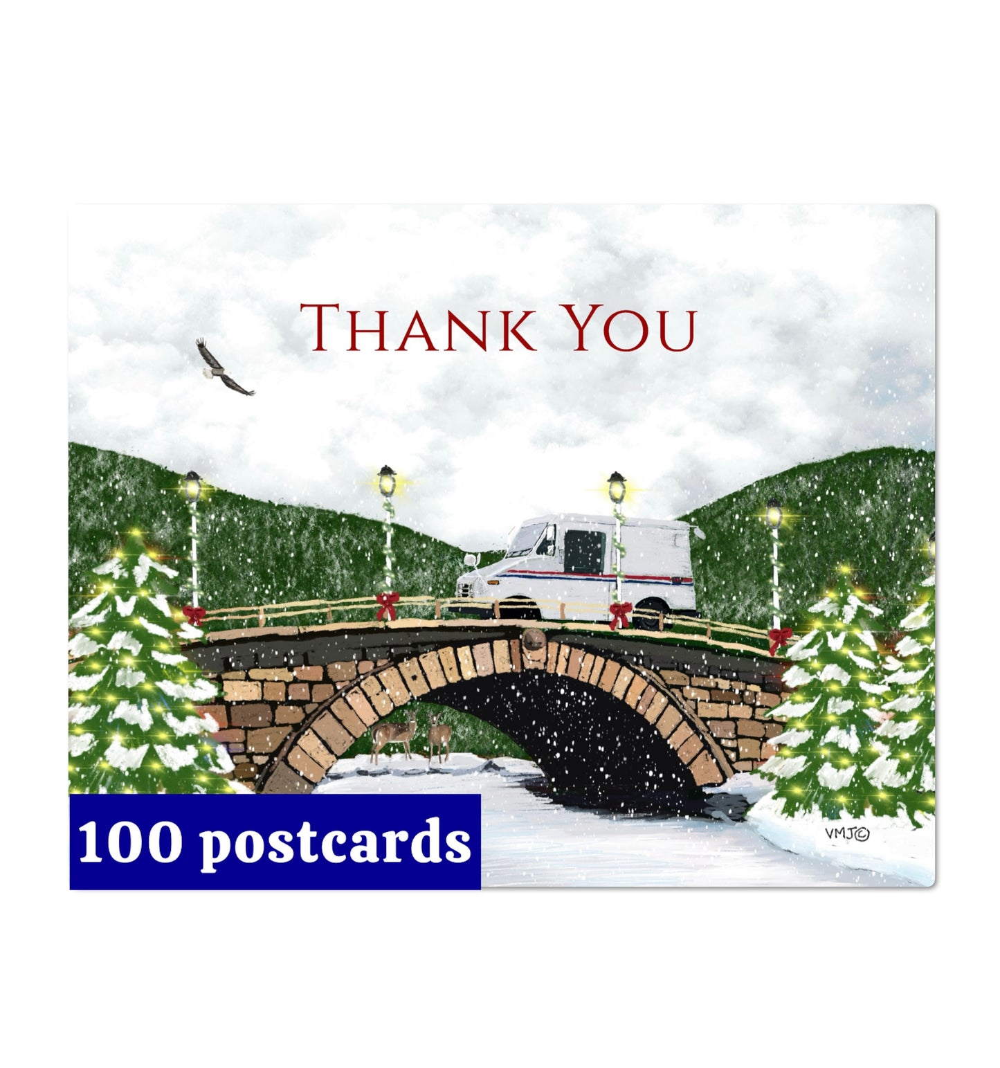 #037TY Stone Bridge, Letter Carrier Thank You Post Cards, postal postcards, Mail Carrier