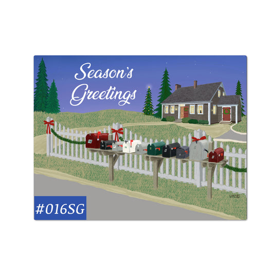 #016SG Row of Mailboxes, Season’s Greetings Postcards, Holiday postal postcards Letter Carrier, Mail Carrier Bestseller