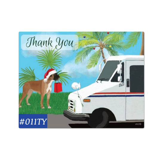 #011 Tropical holiday scene with dog Letter Carrier Thank You Post Cards, postal postcards, Mail Carrier  Bestseller