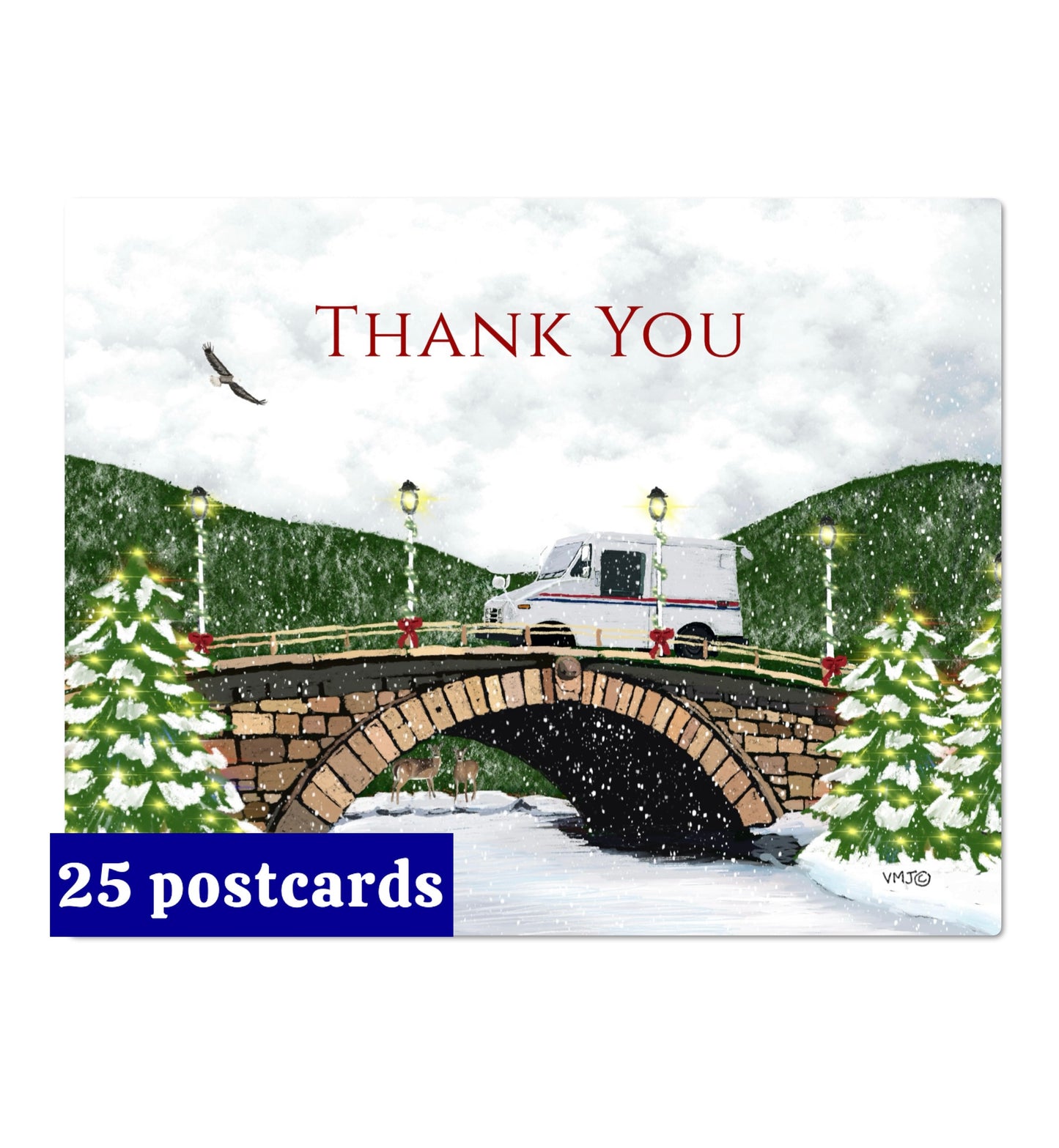 #037TY Stone Bridge, Letter Carrier Thank You Post Cards, postal postcards, Mail Carrier