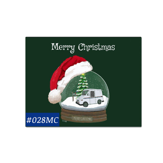 #028MC Green Snow Globe Merry Christmas From Your Letter Carrier, Ginger Bread House