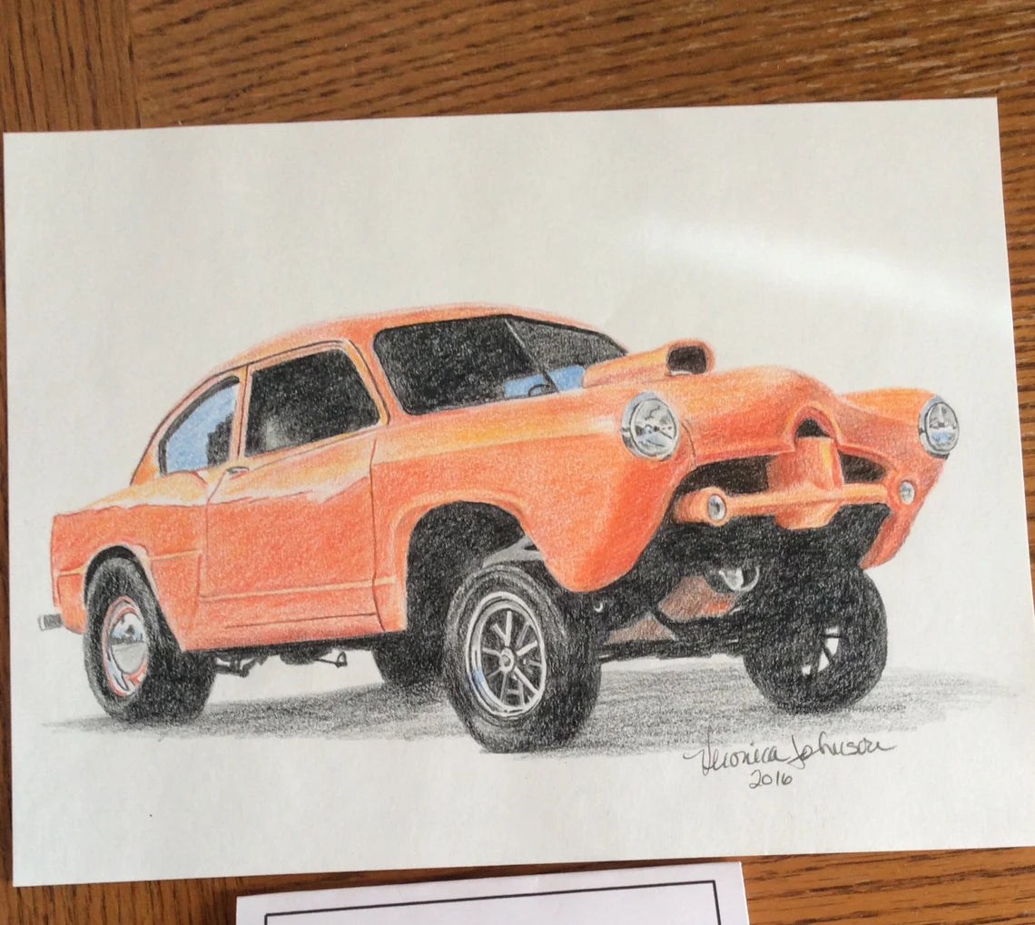 1952 Gasser, hot rod note card or print