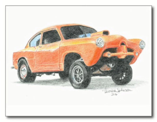 1952 Gasser, hot rod note card or print